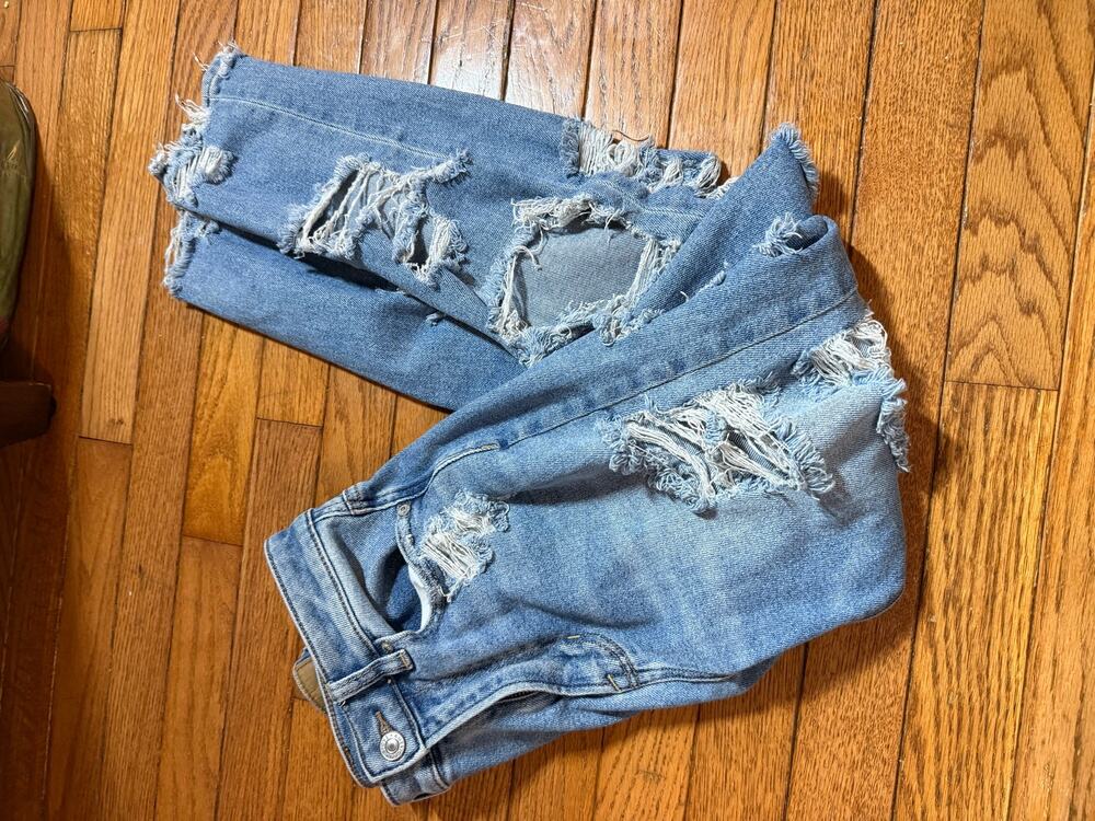 American Eagle Stretch Distress Denim Skinny Jeans